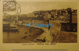 190786 MALTA VALLETTA SIDE GRAND HARBOUR SHIP BREAK POSTAL POSTCARD - Malta