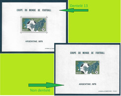 Monaco Bloc Spécial Gommé N°10**dentelé /10a** Non Dentelé, Coupe Du Monde Football 1978 En Argentine. Cote 1050€ - Plaatfouten En Curiosa