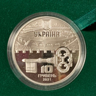 Commemorative Silver Coin - Ukraine- 10 UAH (Kiev Fortress) - FDC - 2021 + Box + COA - Ukraine