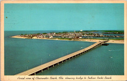 Florida Clearwater Beach Aerial View Showing Bridge To Indian Rocks Beach 1973 - Clearwater