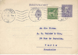 1926-BREVKORT E P 10 öre  + 5 öre  From ÖREBRO To Paris - 1920-1936 Rollen I