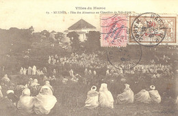1911- C P A De MEKNES Affr. Mixte Oblit De RABAT  R P - Cartas & Documentos