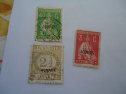 PORTUGAL   AZORES  OVERPRINT USED STAMPS - Otros & Sin Clasificación