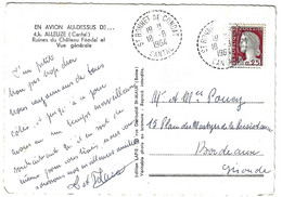 St BONNET DE CONDAT Cantal Carte Postale 25c Decaris Yv 1263 Ob Recette Distribution Pointillé B7 Ob 18 8 1964 - Handstempels