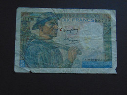 Billet France De 1947 Au Type "mineur" 2nd Choix - 10 F 1941-1949 ''Mineur''