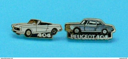 2 PIN'S //  ** MYTHIQUE 404 PEUGEOT & 404 CABRIOLET ** . (Helium Paris) - Peugeot