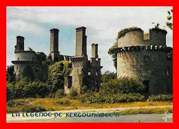 2 CPSM/gf (29) CLEDER.  La Légende De Kergounadec'h / Les Ruines De Kergounadeac'h...O1278 - Cléder