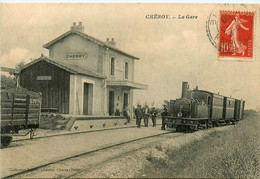 Chéroy * La Gare Du Village * Train Locomotive * Ligne Chemin De Fer - Cheroy