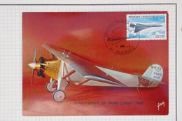 BB7 FRANCE  BELLE  CARTE 1969 SPIRIT ST LOUIS  FRANCE + CONCORDE ++ AFFRANCH. PLAISANT - 1960-.... Cartas & Documentos