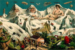 Montagnes Humanisées * CPA Illustrateur Art Nouveau Jugendstil * Genre HANSEN * Enzian Hütte * Suisse Schweiz ? - 1900-1949