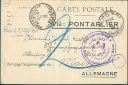 Carte Postale Pour Prisonniers Obl. Sc POSTES MILITAIRES BELGIQUE 13-IX-16 Vers Militaire Belge  Lieutenant Général KEUC - Army: Belgium