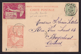 368/37 - Expo Universelle LIEGE 1905 - Carte-Vue TP Armoiries LIEGE 1905 - TB Vignette De L'EXPO , Annulée En Croix. - 1905 – Liegi (Bélgica)