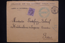 GUINÉE - Enveloppe Du Cabinet Du Gouverneur De La Guinée Pour Paris En 1905 - L 128006 - Brieven En Documenten
