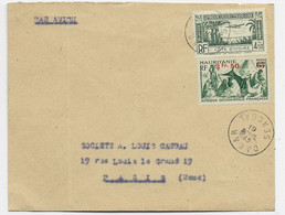 MAURITANIE 4FR50 MIXTE COTE D'IVOIRE PA 4FR50 LETTRE COVER AVION DAKAR 19 AVRIL 1945 SENEGAL - Covers & Documents