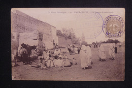 MAROC - Affranchissement Poste Locale Sur Carte Postale De Marrakech Pour La France, Oblitération Militaire  - L 128042 - Sellos Locales