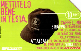 G 877 C&C 2921 SCHEDA TELEFONICA USATA LA 10 CAPPELLINO NUMERICA DISCRETA QUALITÀ - Erreurs & Variétés