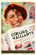 Scoutisme " Journal Revue COEURS VAILLANTS " * CPA Publicitaire Illustrateur * Scout Scouts - Pfadfinder-Bewegung