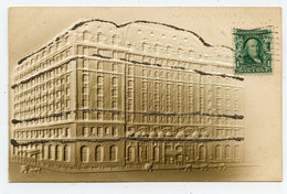 New-York.The Hotel Astor Carte à Paillettes Multicolores Gaufrée.embossed. - Bars, Hotels & Restaurants