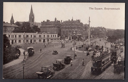 Vintage Postcard The Square Bournemouth Trams Early Cars Street Scene - Bournemouth (fino Al 1972)