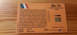 Phonecard Bolivia - Football, Italy - Bolivie