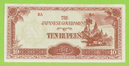 THE JAPANESE GOVERNMENT / TEN RUPEES / SERIE BA - Japon