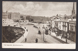 Edwardian Printed Postcard The Square Bournemouth Road Street Tram 1906 - Bournemouth (fino Al 1972)