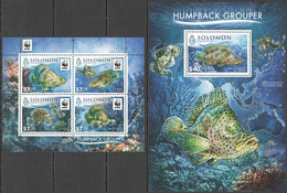 LS836 2015 SOLOMON ISLANDS FISHES WWF HUMPBACK GROUPER #3416-3419 KB+BL464 MNH - Ongebruikt