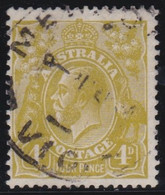 Australia   .    SG    .   102 (2 Scans)  FOUR PENCE In Thinner Letters  .     O      .    Cancelled - Used Stamps