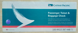 2003 CATHAY PACIFIC AIRLINES PASSENGER TICKET AND BAGGAGE CHECK - Billetes