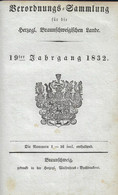 BRAUNSCHWEIG 1832 Verordnungs-Sammlung 1832 Mit U.a Der POSTVERORDNUNG Für Das Herzogtum Braunschweig.SEHR SELTEN - Brunswick