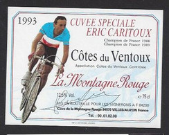 Etiquette De Vin Côtes Du Ventoux -  La Montagne Rouge  -  Cuvée Spéciale Eric Caritoux  -  Thème Cyclisme - Fahrräder