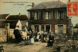 La Villeneuve St Martin * Le Forgeron * Maréchal Ferrant Ferrage Cheval Métier Ancien - Autres & Non Classés