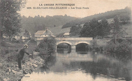 ¤¤  -   SAINT-SILVAIN-BELLEGARDE    -   Les Trois Ponts  -  Pêcheur à La Ligne    -  La Creuse Pittoresque       -  ¤¤ - Bellegarde