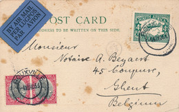 1933 BY AIR MAIL   TO GHENT BELGIUM         2 SCANS - Poste Aérienne