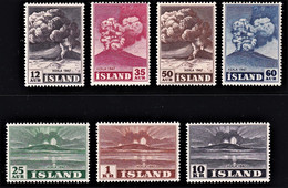 ISLANDA 1948 ERUZIONE VULCANO HEKLA UNIF. 208/14  MNH  SPLENDIDI E PERFETTI - Neufs