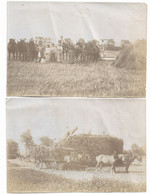 2 Photos Non Identifiées - Scénes De Moissons - Attelage - CHEVAUX - Moissonneuse - Paysan - Pas Connaisseur En Photos - Ancianas (antes De 1900)