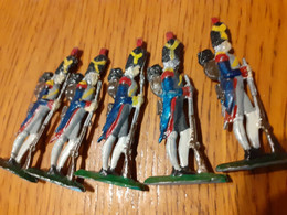 LOT De 5 Anciens SOLDATS PLOMB " EMPIRE NAPOLEON " 55 Mm Grenadiers Fusil Au Pied - Soldados De Plomo