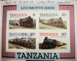 UNGEZÄHNT Block 44 Tanzania LOCOMOTIVE SERIES - Tansania Nr. 268-271 POSTFRISCH - Seltene Abart - Tanzania (1964-...)