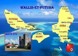 Wallis And Futuna Islands Map New Postcard * Carte Geographique * Landkarte - Wallis And Futuna
