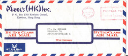 Hong Kong Air Mail Cover With Meter Cancel Kowloon 30-9-1975 Sent To Germany (the Cover Is Bended) - Briefe U. Dokumente