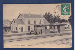 CPA [85] Vendée > Chantonnay Gare Train Station Chemin De Fer Circulé - Chantonnay