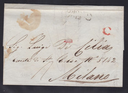 Italy - 1839 Entire Letter Como To Milano - 1. ...-1850 Prephilately