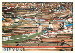 Gambia Sunugal Embouteillage River Boats Postcard Photo Gerrer Laurent Graf Zeppelin Franking Stamp - Gambia