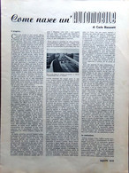 Articolo Del 1939 Come Nasce Una Automobile Di Carlo Biscaretti Lingotto Fiat - Unclassified