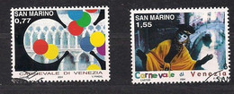 San Marino Saint-Marin 2004 Yvertn° 1930-1931 (°) Oblitéré Used Cote 5 € Carnaval De Venise Venetie - Usados