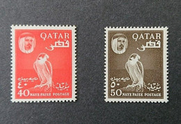 Qatar 1961  MiNr. 30 - 31   BIRDS Of Prey Peregrine Falcon  2 V MNH**     10.20 € - Qatar