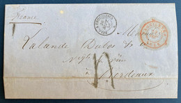 Lettre Non Timbrée 1856 Dateur De Farciennes (rare !) Pour Bordeaux + Dateur Entrée : Belg.A.Erquelines / A  TTB - Otros & Sin Clasificación