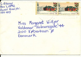 Canada Cover Sent To Denmark Powell River 12-6-1987 - Brieven En Documenten