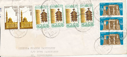 Egypt A Piece Of A Cover Sent To Denmark With A Lot Of Stamps - Cartas & Documentos