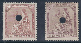 ESPAÑA 1873 - Edifil #139/40T Telegrafos - Sin Goma (*) - Ongebruikt